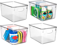 Set of 4 clear storage bins, Amazon