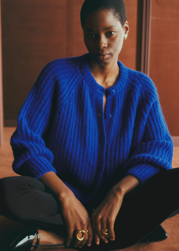 Emile Cardigan - Electric Blue - Alpaca - Sézane