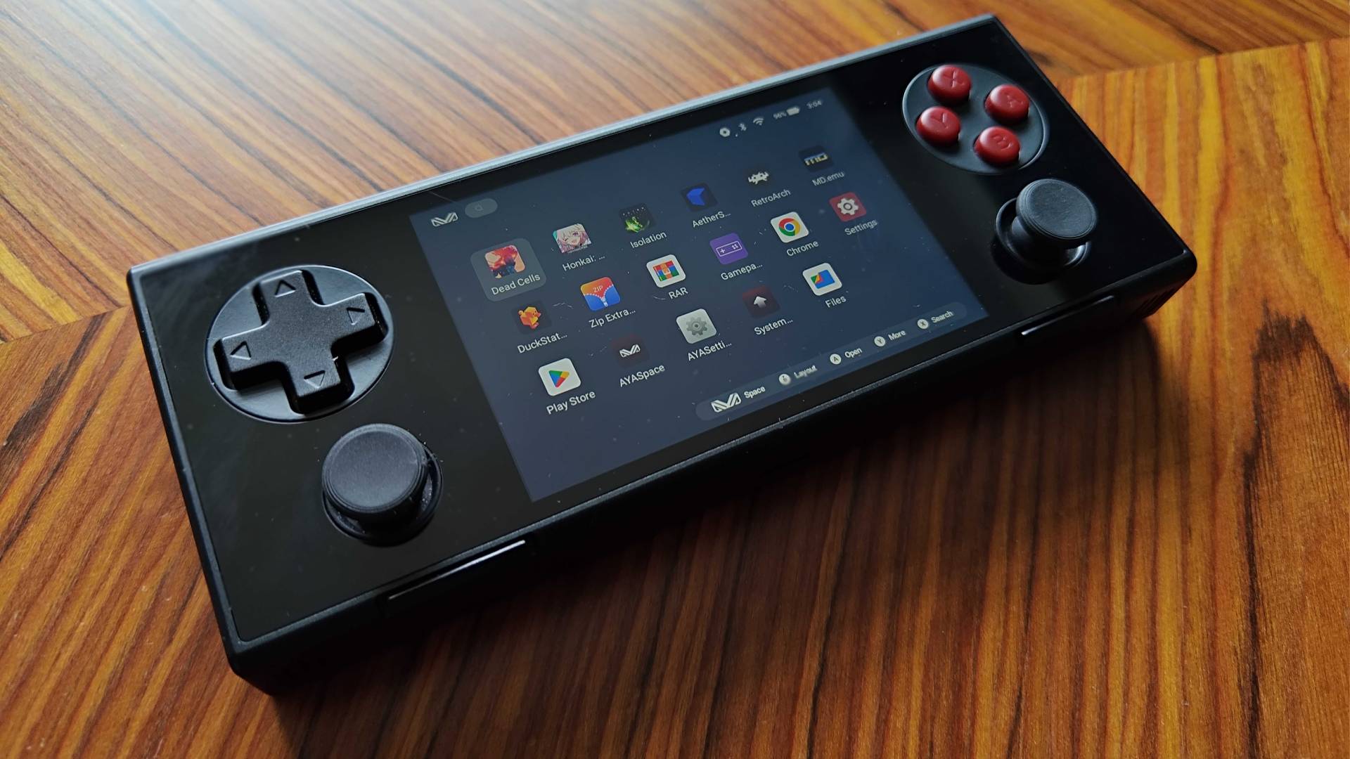 Ayaneo Pocket Micro with screen on main Android menu.