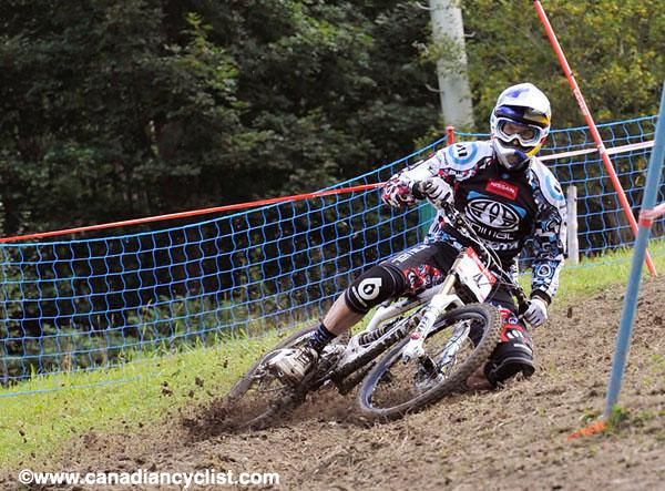 Gee Atherton washes out on a corner