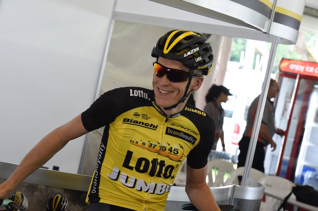 Robert Gesink is all smiles ahead of the training ride