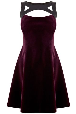Karen Millen Cut Out Velvet Skater Dress, £175