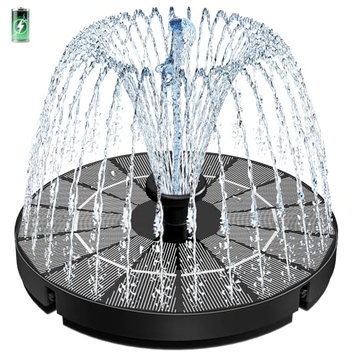 Szmp Solar Fountain, 3.5w Solar Powered Bird Bath Fountains With 2000mah Battery, Work on Cloudy Day, Outdoor Water Feature Fountain Pump With 8 Nozzle and 4 Fixers for Garden, Patio, Pond, and Pool
