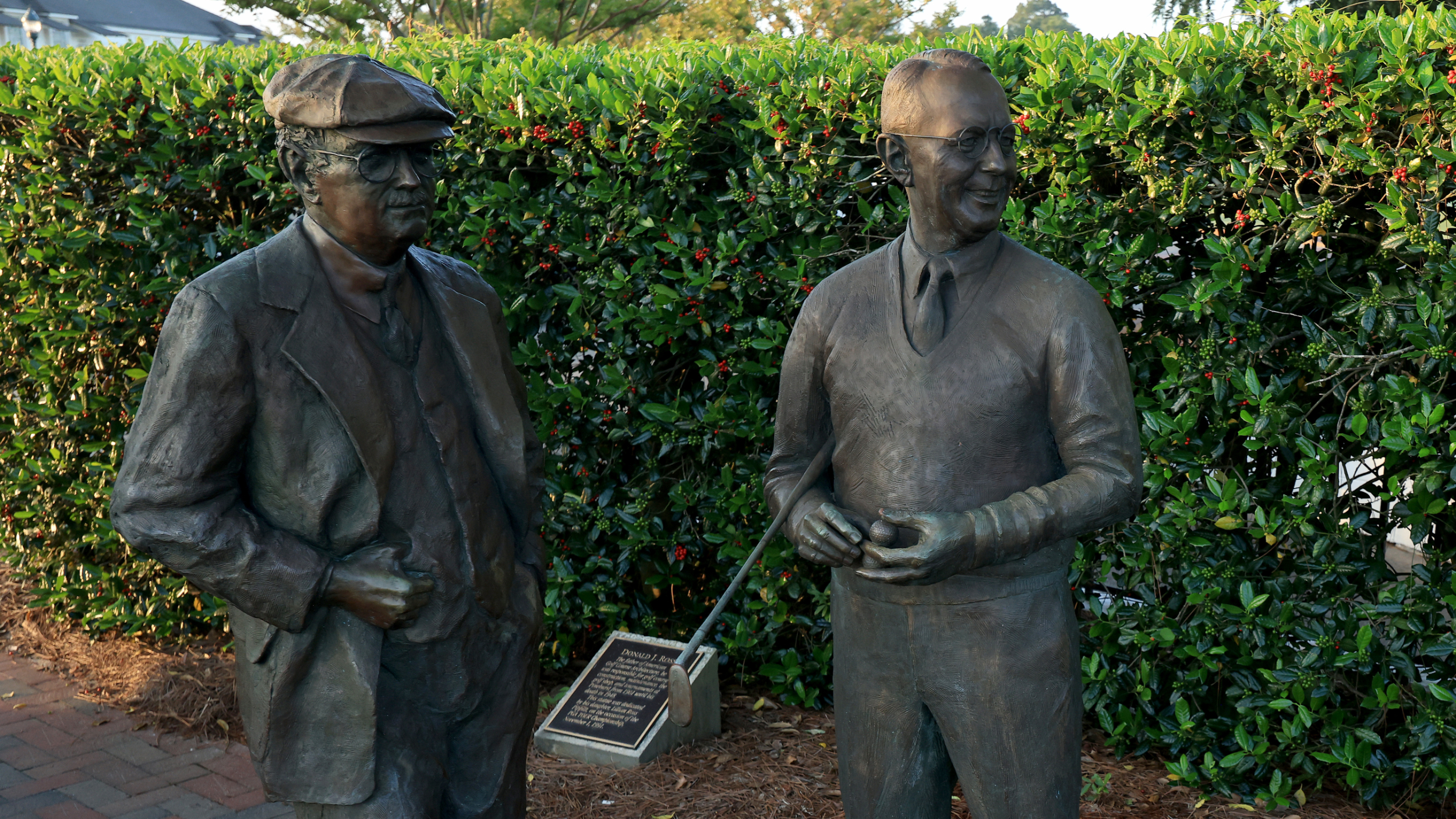 A statue of Donald Ross at Pinehurst No.2