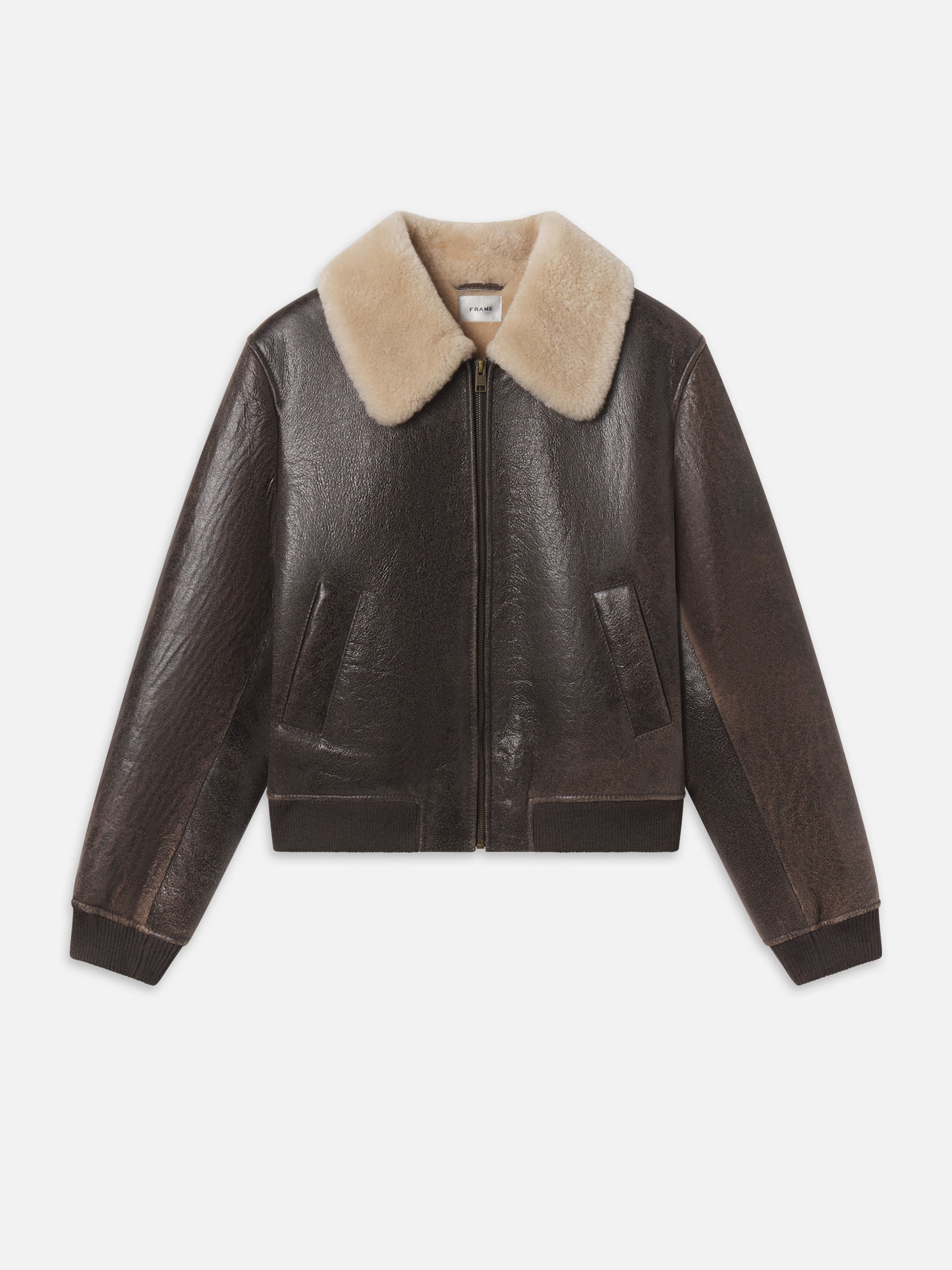 The Shrunken Shearling Bomber -- Cardamom - Xs / Cardamom