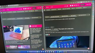 The Split Screen feature in Microsoft Edge