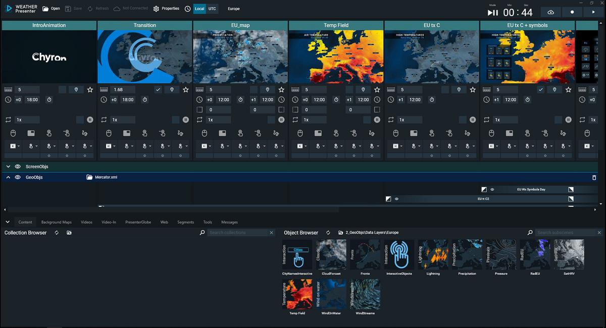 Chyron weather presenter interface screen