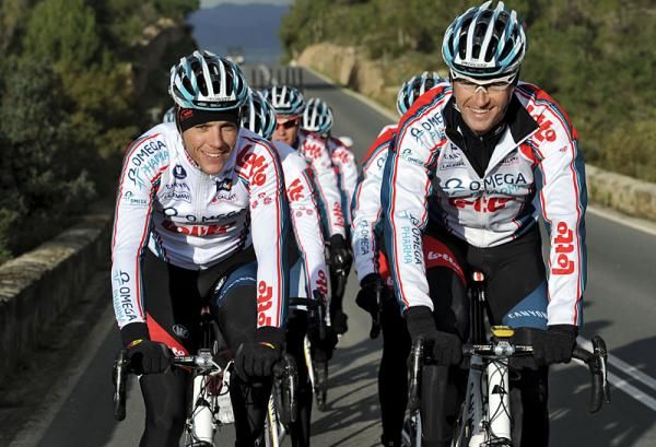 The guys were all smiles under the sun in Majorca