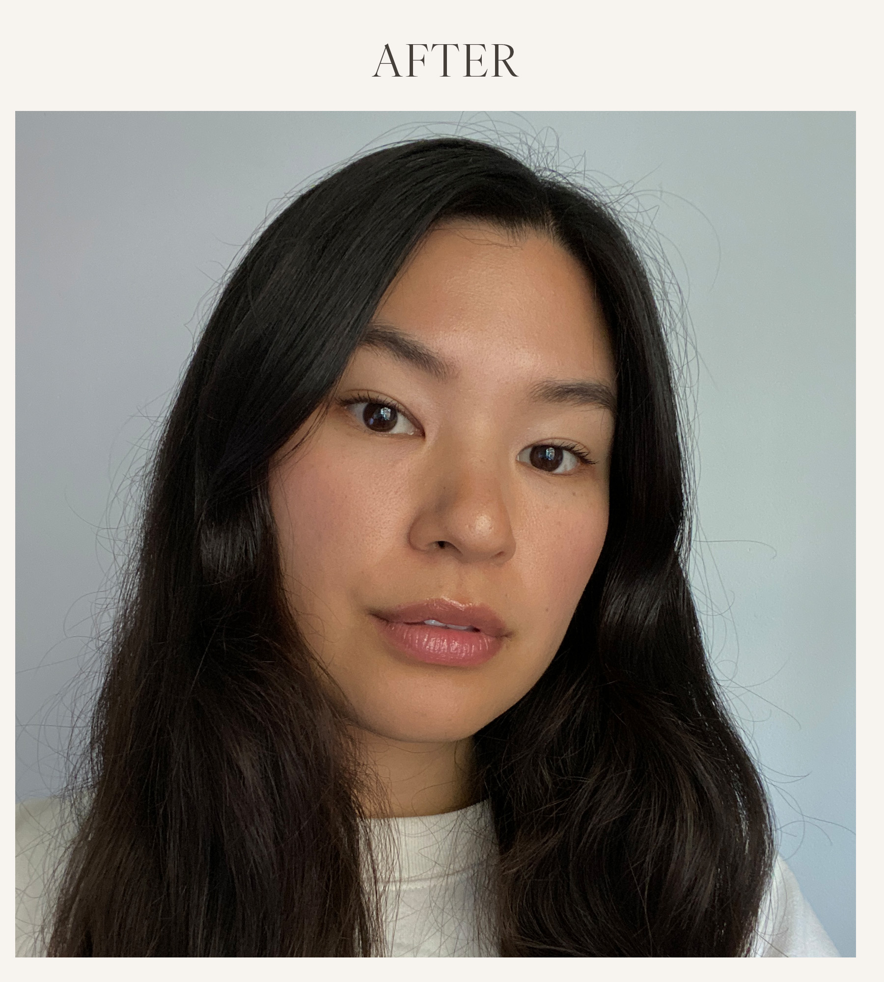 After photo of Natalia Sztyk testing the La Mer lip plumper