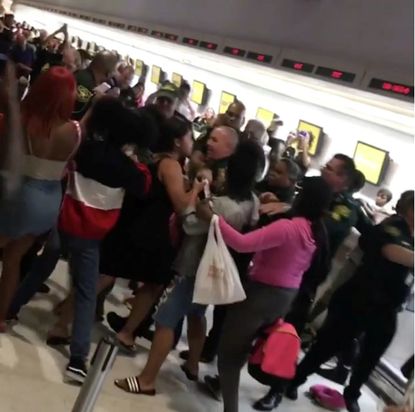 Spirit Airlines passengers brawl with law enforcement after several flights were cancelled at Fort Lauderdale-Hollywood International Airport in Florida.