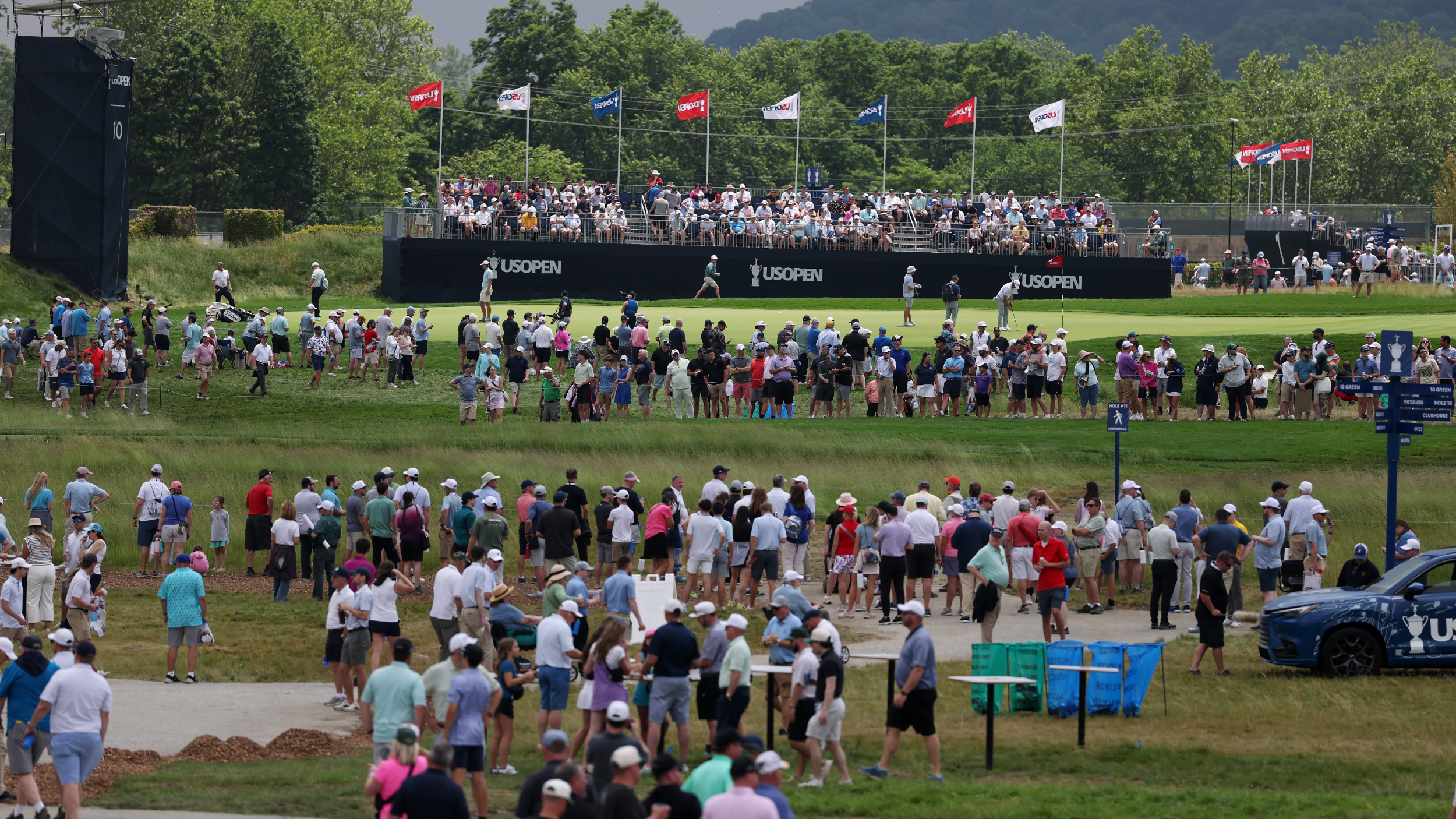 Fans during a practice round at the US Open 