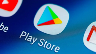Google Play Store app icon up close on phone display