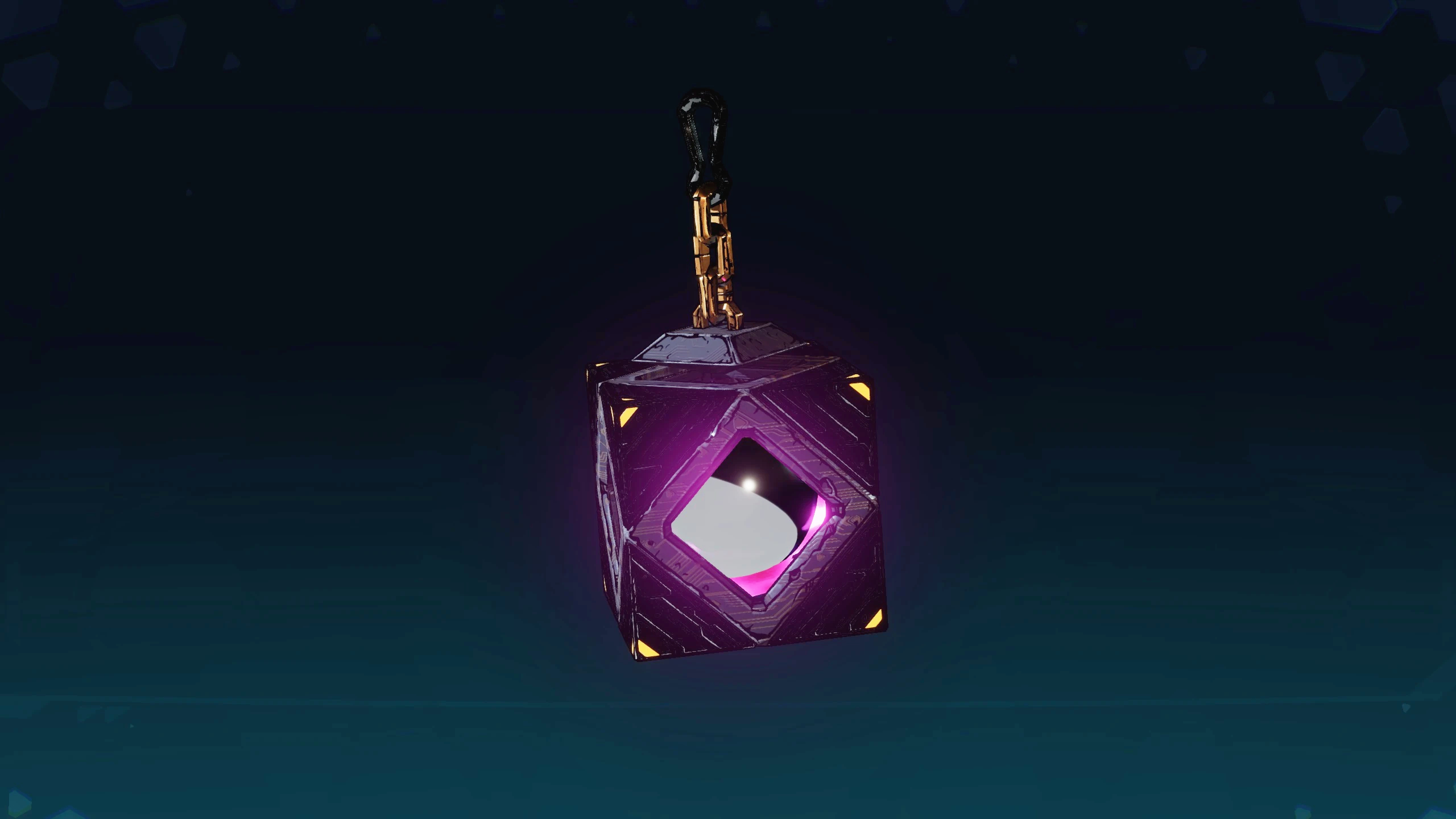 Borderlands 4 Undead Eye locations: The Undead Eye legendary Vex class mod, which looks like a glowing cube, against a dark blue background.