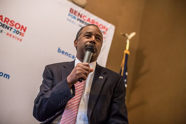 Ben Carson speaks in Iowa.