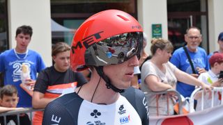 Dan Martin wears a MET Drone time trial helmet for the prologue