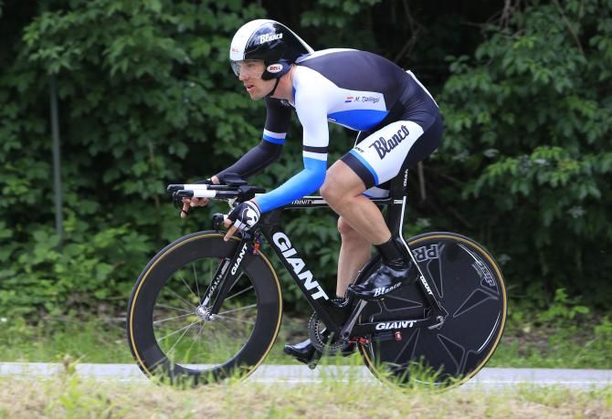 Maarten Tjallingii (Blanco) during the time trial