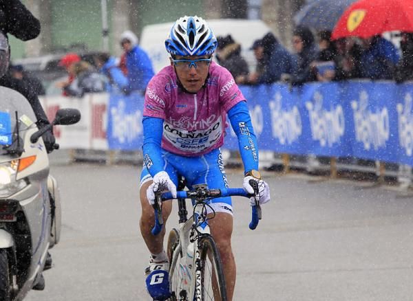 Domenico Pozzovivo (Colnago-CSF Inox) defended his pink jersey on the snowy summit finish to win overall at the Giro del Trentino.