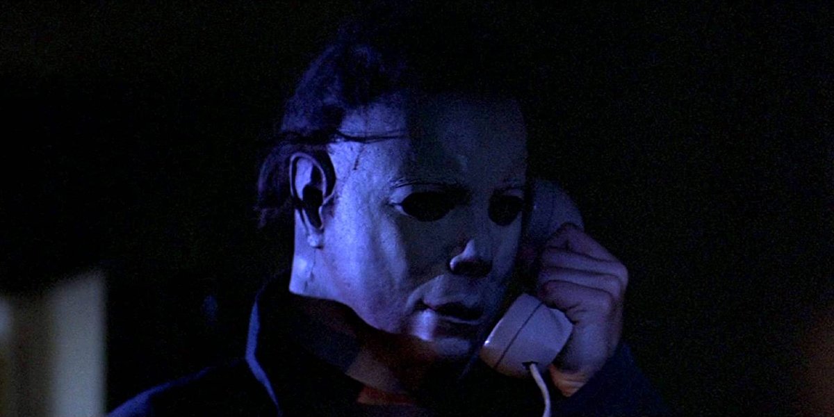 Halloween Michael Myers taking a very important phone call