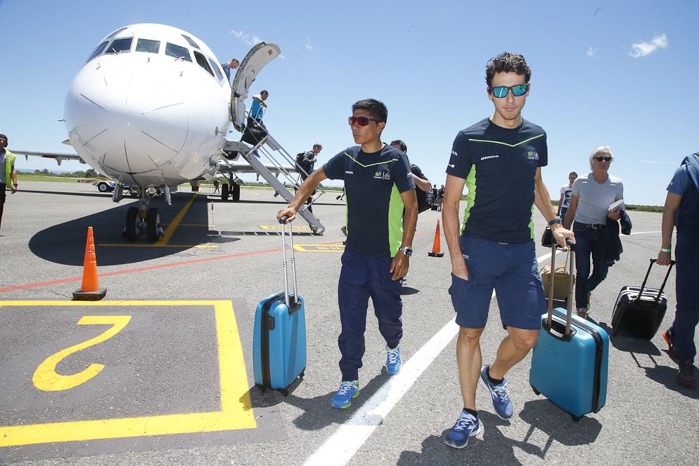 Movistar riders arrived in San Luis on Friday.