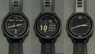 Garmin Forerunner 955 watch faces, each of which is customisable