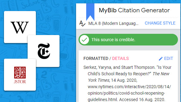 MyBib Free Citation Generator Chrome extension