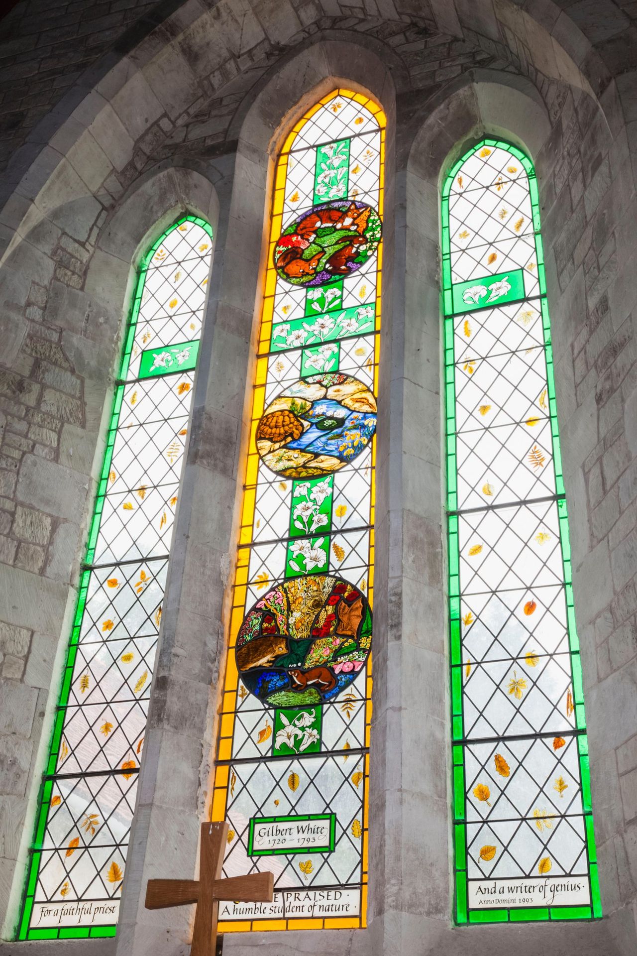 Gilbert White Memorial Stained Glass Window at St.Mary&#039;s Church, Selborne.