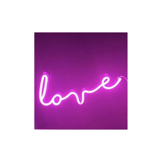 love pink neon sign