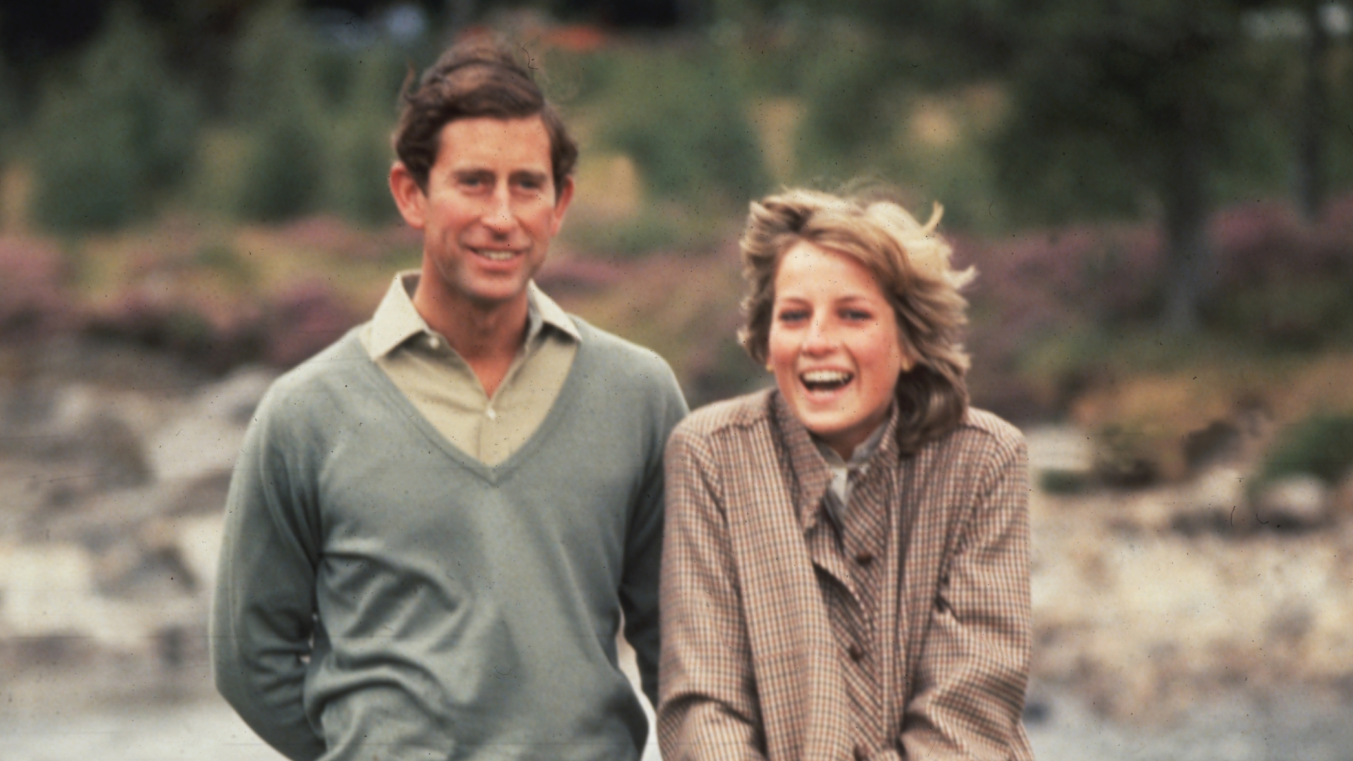 King Charles and Princess Diana in the grounds of Balmoral Castle, Scotland whilst on their honeymoon, August 1981