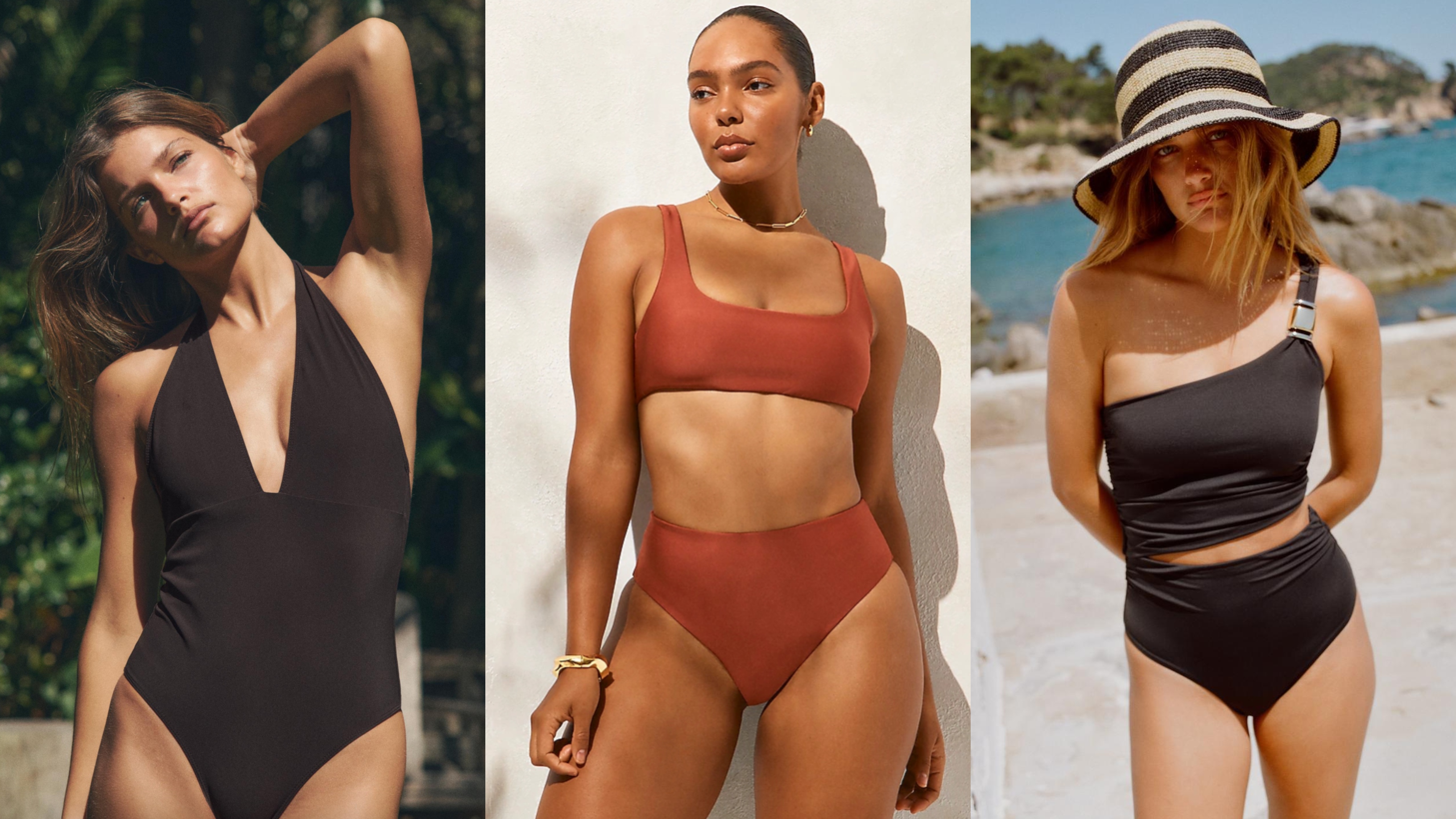 collage of women wearing swimsuits