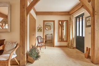 entrance hallway ideas in oak frame home