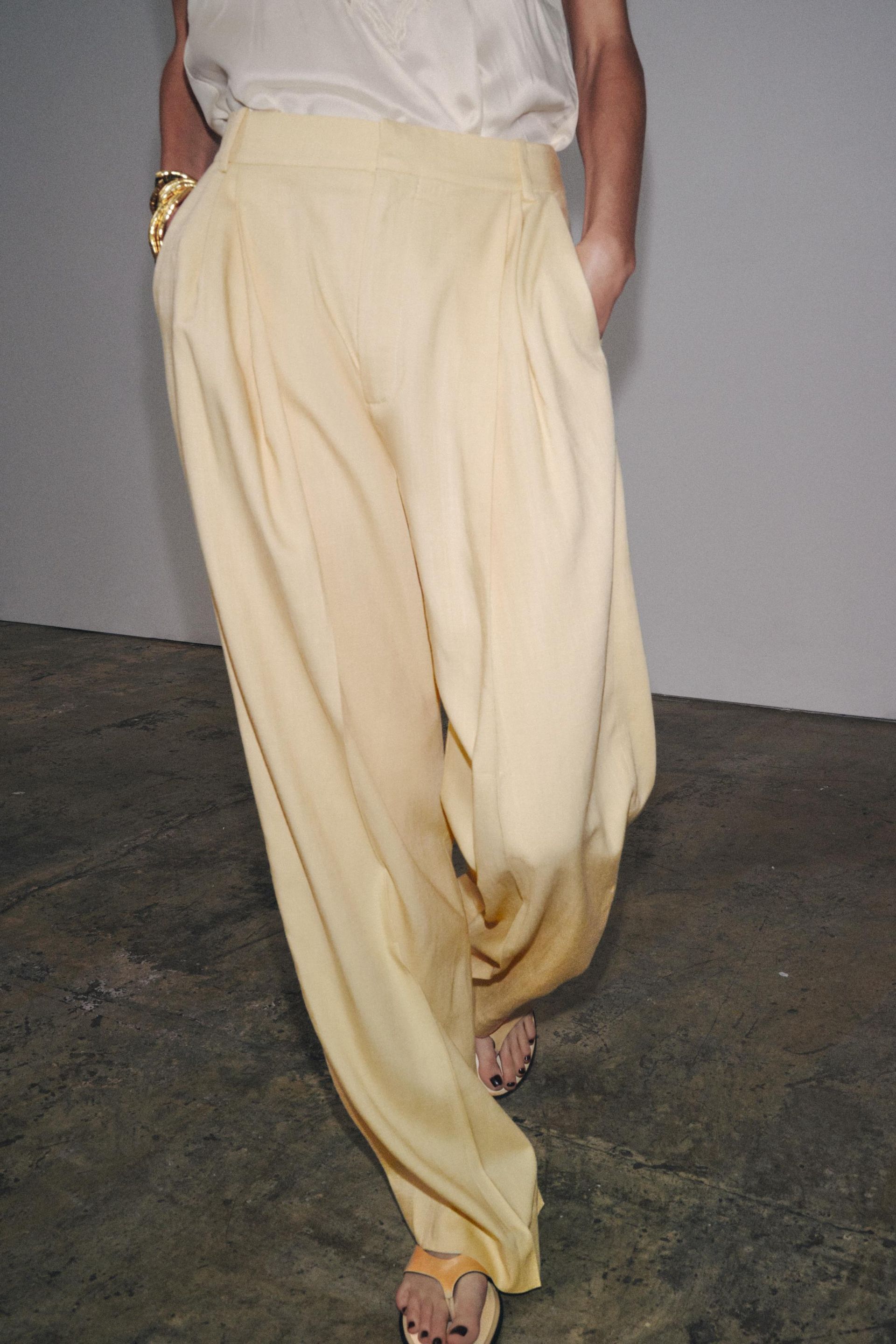 Zw Collection Wide-Leg Darted Trousers