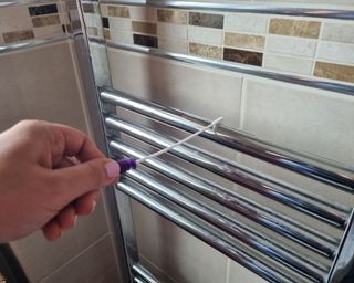 Bathroom rail tested for germs