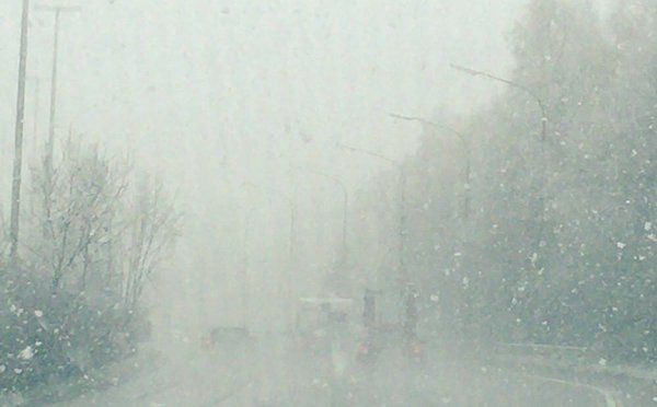 The snow fell at Liege-Bastogne-Liege on Sunday