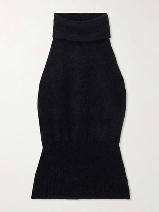 Open-Back Mohair-Blend Turtleneck Tank