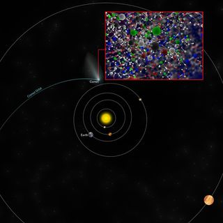 The Rosetta space probe detected traces of chloromethane around Comet 67P/Churyumov–Gerasimenko.
