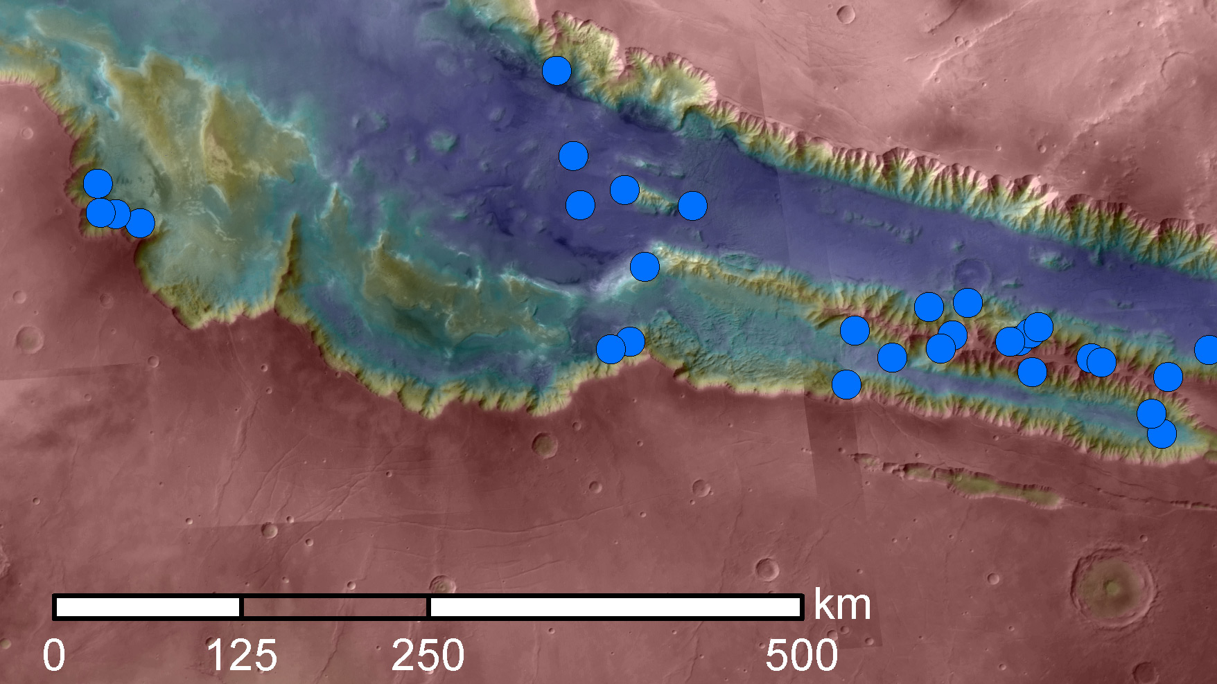 Valles Marineris canyon network streaks