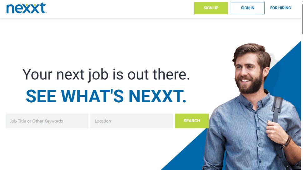 Website screenshot of Nexxt (January, 2026)