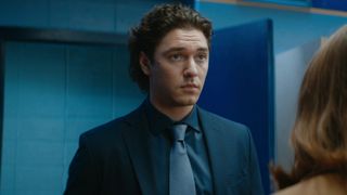 Belmont Cameli looking up as Garrett Graham in Off Campus. 