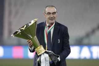 Maurizio Sarri led Juve to a ninth straight Serie A title