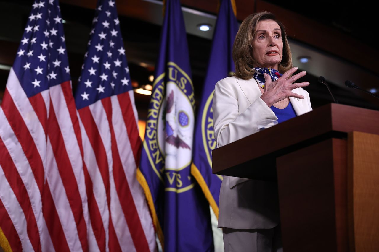 Pelosi speaking to reporters