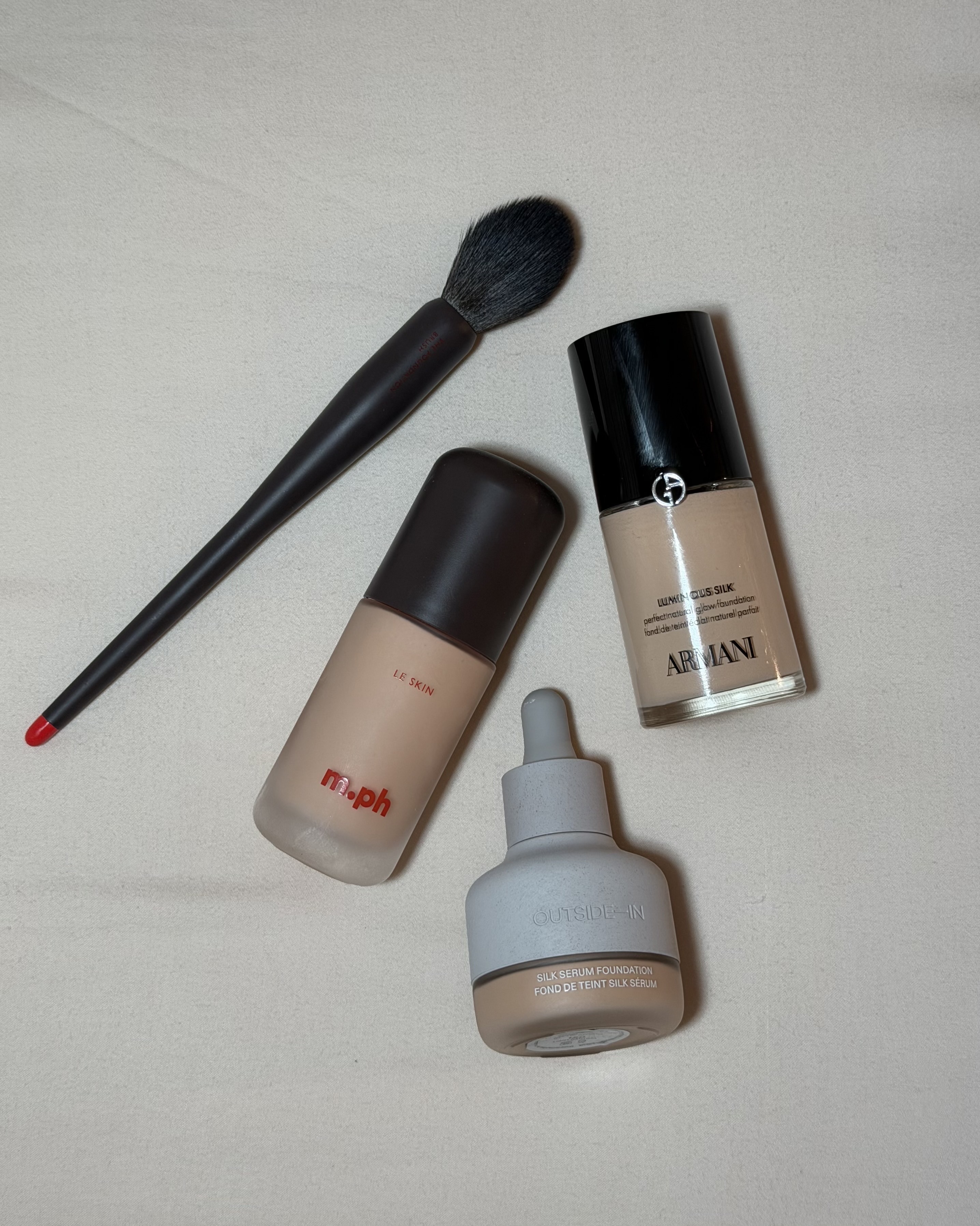 Alyssa Brascia's lightweight foundations on her bed.