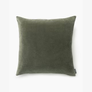 dark green velvet cushion