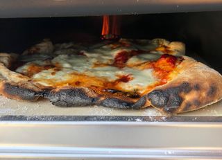 Pizza made in the Roccbox oven