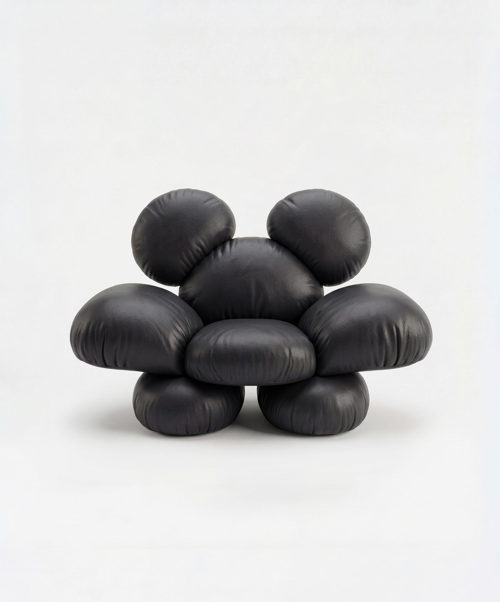Mickey Mouse-shaped black upholstered chair