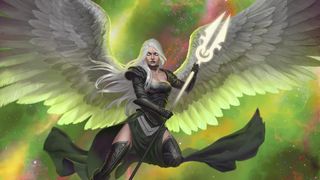 Avacyn, a goth angel holding a spear