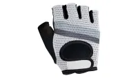 The right hand of a Giro Siv road mitt in white and grey