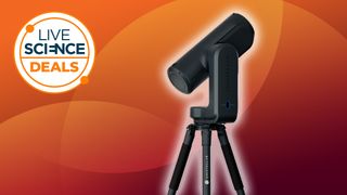 Unistellar Odyssey smart telescope on an orange background