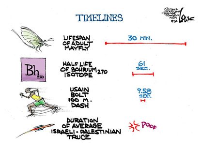 Editorial cartoon world Israel Palestine