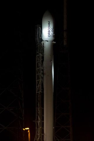 SpaceX Falcon 9 Before Launching Orbcomm OG2 Satellites