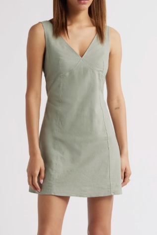 Sleeveless Linen Blend Minidress